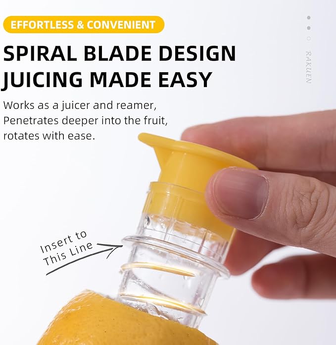 Yellow Manual Citrus Juicer with Filter and Spout, Screw-Top Hand Press for Lemon Orange Drinks