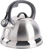 Mr. Coffee Flintshire 1.75-Quart Stainless Steel Whistling Tea Kettle – Brushed Satin Finish Stove-Top Kettle for Boiling Water