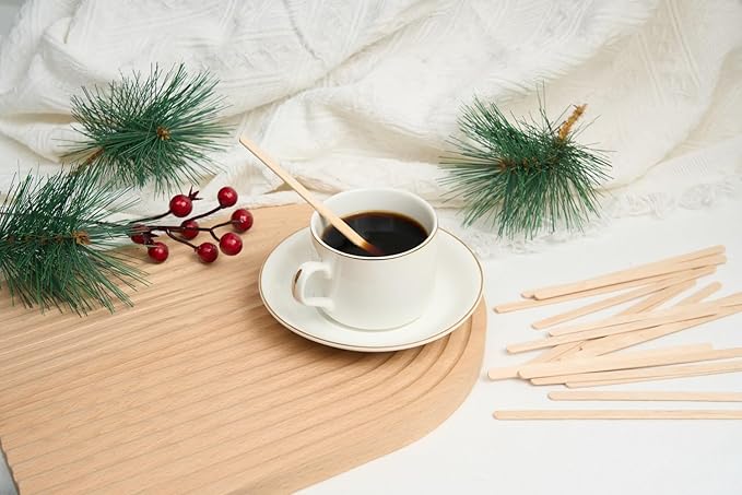 Gmark 5.5" Premium Wood Stirrer 2.3mm thick 100 pc - Wood Coffee Stir Sticks for Tea Beverage, Corn Dog Stick Craft Stick 100/Bag GM1115A (Pack of 2)