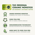 GreenPan Premiere Ovenware Healthy Ceramic Nonstick 16.5" Pizza Pan, PFOA and PFAS-Free, Warp-Free Bakeware, Durable Quick Heating Baking Tray, Oven and Broiler Safe to 600F, Dishwasher Safe, Gray