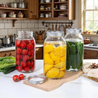 WELLIFE 1 Pack 64oz Wide Mouth Mason Jars,Half Gallon Mason Jar for Pickling, Canning, Fermenting and Food Storage, Microwave & Dishwasher Safe