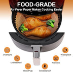 Small Air Fryer Liners Disposable Compatible with COSORI Air Fryer 2.1 Qt, 175 PCS Unbleached Parchment Paper 1-2 qt Small Air Fryer Liners Disposable for COSORI Accessories Non-Stick Baking Paper