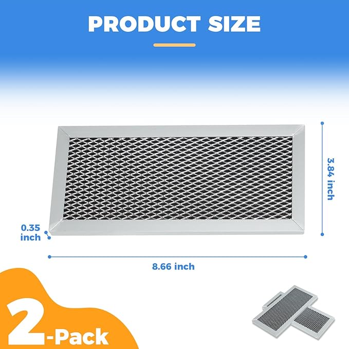 2-Pack ME19R7041FS Microwave Oven Charcoal Filter Replacement Compatible with Samsung ME19R7041FS/AA, ME19R7041FT/AA, ME19R7041FB/AA, Durable Microwave Filter Replacement