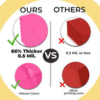 Exquisite 66% Thicker Premium Plastic Table Cloth Rectangle Table Cover 0.5 Mil 6 Pack Cerise Table Cloth 54 Inch x 108 Inch Disposable Tablecloth Won't Tear Easily Like Cheap Thin Brands