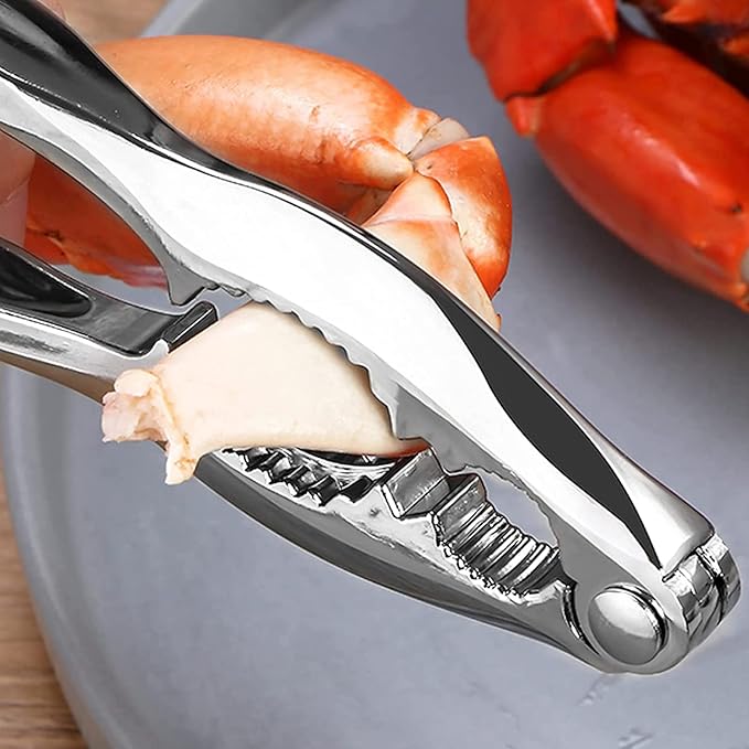 Crab Leg Crackers Seafood Tools Set includes 2 Crab Crackers, 2 Lobster Shellers, 2 Crab Leg Forks/Picks and 2 Butter Warmers for Seafood