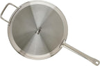 Winco Commercial-Grade Stainless Steel Fry Pan with Helper Handle, Natural Finish, 12"
