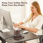 Coffee Mug Warmer for Desk, Electric 36W Coffee Cup Warmer with Auto Shut Off/Timer for Office Home, Smart Coffee Cup Mug Heater for Warming and Heating Beverage,Candle,Tea,Coffee Gifts,Wood