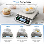 Large Kitchen Scale 40kg Food Scales for Kitchen with Tare and Pcs Funtion 88lbs Stainless Stee Tray Baking Scale for Cooking with Adapter, 6 Units(Silver, 40kg)