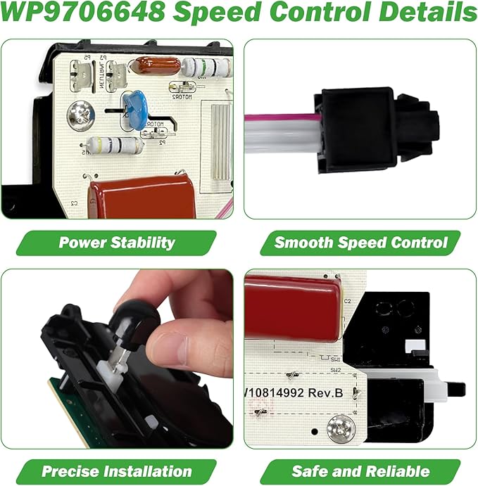 WP9706648 W10814992 Mixer Speed Control Board Replacement for KitchenAid Whirlpool Stand Mixers Parts 9706648 10814992 9706052 9707511 AP6013720 PS11746947