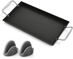 Utheer Upgraded Nonstick Cast Iron Griddle for Gas Grill, 26.7 x8.6" Double Burner Griddle Flat Top Grill Plate for Gas/Electric/Charcoal, Lightweight, Durable, Easy to Clean, for Stovetop,Camping,BBQ