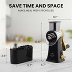 Zulay Kitchen Rotary Cheese Grater 5 Blade Cheese Shredder - Manual Hand Crank Cheese Grater With Reinforced Suction & 5 Interchangeable Drums - Easy to Use, Vegetable Chopper Round Mandoline Slicer