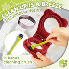 Uncrustables Sandwich Maker Sealer Cutter, Crustless Sandwich Cutter, PB&J Uncrustable Maker - Color Dark Red, Round Shape