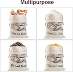 2 Pack Cotton Bread Bags for Homemade Bread, Large sourdough bread bags with TPU Lining, 12 X18 Inches Reusable Food Storage Bags (2)