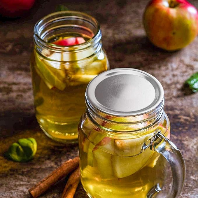 Mason Jar Lids Regular Mouth Canning Lid for Ball, Kerr Jars - 24-Count Split-Type with Leak proof & Airtight Seal Features, Metal - Food Grade Material, Silver/70 MM