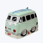 Young's Inc. Ceramic Cookie Jar - Cute Kitchen Counter Storage Canister with Lid - Perfect for Cookies, Coffee, Tea, Candy, Dog Treats, and More - Camper Van - Green, White, Blue