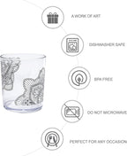 bzyoo BPA-Free Designed Dishwasher Safe 14 oz Plastic Tumbler Set which is Durable and Stackable Great For Parties, Anniversaries (6 PCS, Mandala Black)