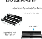 Expandable Spice Rack organizer with 3-Tier step shelf,Modern Design heavy duty,Non Skid and Visibility ,Great for Kitchen Cabinet,Bathroom,dressing table,Cupboard, Pantry and more(1PACK/GUN-GREY)