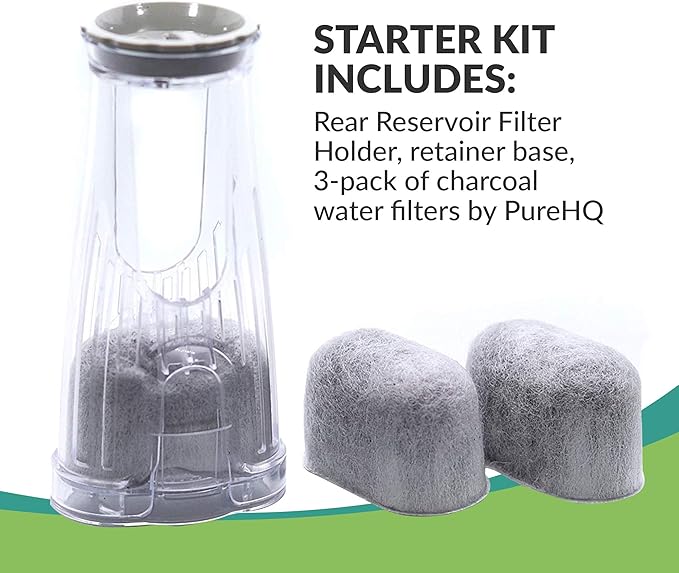 Keurig Starter Kit Replacement for Keurig 2.0 K200, K250, K35, K-Duo, K Duo Hot & Iced Gen 2 and K-Compact Coffee Makers by PureHQ - Includes Short Filter Holder and 3-Pack Cartridges Water Filters
