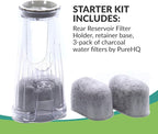 Keurig Starter Kit Replacement for Keurig 2.0 K200, K250, K35, K-Duo, K Duo Hot & Iced Gen 2 and K-Compact Coffee Makers by PureHQ - Includes Short Filter Holder and 3-Pack Cartridges Water Filters