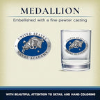 Heritage Pewter US Naval Academy Goat Double Old Fashion | Double Rocks Glass 14 OZ for Liquor | Expertly Crafted Pewter Glass