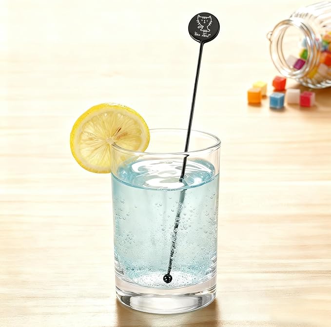 6.89inch Custom Drink Stirrers, Metal Stir Sticks 3 Count Personalized Beverage Stirrers, Stainless Steel Swizzle Sticks for Wedding Cocktail (Gold)