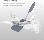 Silicone Spatulas Set Turners Tongs Cooking Utensils Set High Heat Resistant Kitchen Scraper Spatulas for Cooking Mixing Baking BPA Free Dishwasher Safe, Grey