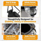 SOPHICO Slow Cooker Lid Holder for Cooking, Hand Free Pot Lid Organizer Fits Most Slow Cookers, Stainless Steel Pot Lid Rack with Silicone Sink Keeps Countertop No Mess (Black, 2 Pack)