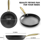 imarku Cast Iron Skillets, 12 Inch Cast Iron Pan, Professional Non Stick Frying Pans Long Lasting Nonstick Frying Pan Nonstick Pans Stay Cool Handle Easy Clean, Unique Christmas Gifts for Women/Men