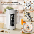 40oz Nut Milk Maker Machine, 10 in 1 Nut Milk Maker for Homemade Almond Milk, Soy Milk, Oatmeal, and Non-Dairy Beverages, Soy Milk Maker with 10 Blades, Delay Start, Keep Warm, Auto-clean, Boiling
