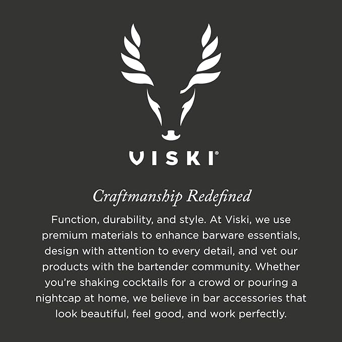 Viski Parisian Cocktail Shaker for Cold Brew Cocktails, Margarita, Espresso Martini, Contoured High Shine Polished Stainless Steel Martini Shaker, Home Bar, Bartender Gifts, 25 oz, Set of 1, Gold