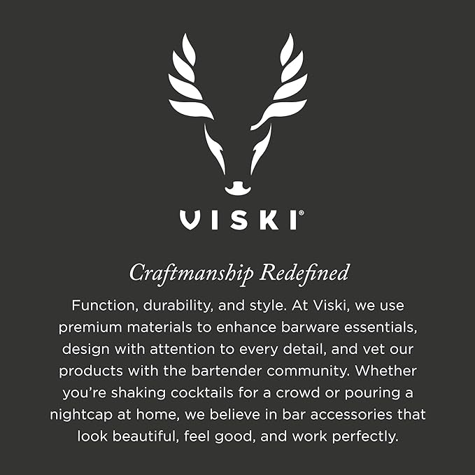 Viski Parisian Cocktail Shaker for Cold Brew Cocktails, Margarita, Espresso Martini, Contoured High Shine Polished Stainless Steel Martini Shaker, Home Bar, Bartender Gifts, 25 oz, Set of 1, Black