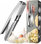 Stainless Steel Garlic Press,Premium Garlic Crusher & Mincer - Leak-Proof, Easy to Clean, Rust-resistant, Dishwasher Safe!
