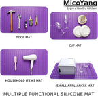 Silicone Dish Drying Mat for Multiple Usage,Easy clean,Eco-friendly,Heat-resistant Silicone Mat for Kitchen Counter or Sink,Refrigerator or Drawer Liner Purple 4XL 32 inches x 18 inches