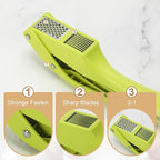 uxcell Garlic Press, 7.5 Inch Stainless Steel Garlic Slicer Crusher Tool Kitchen Utensil for Home Cooks and Professional Chefs, Green