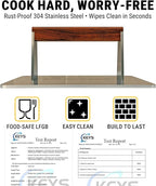 Stainless Steel Bacon Press - 3.2 LB Heavy Cooking Weight, Ideal for Flat Top Grill - Griddle Accessories for Searing Smash Burger, Steak, Sandwich - 9.25 x 5.7 Inches, Flat Bottom, Rectangle