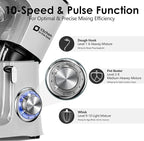 Kitchen in the Box Stand Mixer, 900W 8.5 QT Kitchen Electric Mixer, 10-Speed Large Capacity Tilt-head Food Mixer with Dough Hook, Wire Whip, Flat Beater & Splash Guard (Silver)