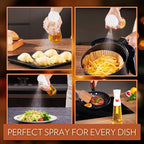 FLAIROSOL OLIVIA Oil Sprayer for Cooking, 2 Pack 200ML Glass Olive Oil Sprayer, Continuous Cooking Spray Dispenser with Portion Control for Kitchen Air Fryer, Salad, BBQ, White