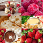 MasterChef Chocolate Fondue Maker- Xmas Party Must Have- Electric Dessert Fondue Pot Set w 4 Forks & Party Serving Tray- Melt, Warm Settings for Caramel, Cheese- Holiday Charcuterie Appetizers or Gift