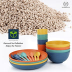 Homienly Wheat Straw Dinnerware Sets, 20pcs Dishes Dinnerware Sets Microwave and Dishwasher Safe, Lightweight Unbreakable Dish Set, Reusable Dinner Plates Kids Plates and Bowls Sets (Multicolor)