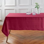 Solino Home Beet Linen Tablecloth 60 x 108 Inch - 100% Pure Linen Hemstitch Table Cloth for Rectangle Tables - Classic Hemstitch, Machine Washable Tablecloth for Summer, Fall, Autumn