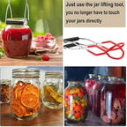 Oriflame Canning Jar Lifter Tongs, Stainless Steel Jar Lifter with Rubber Grips - for Slip Wide-Mouth Clip for Kitchen Restaurant