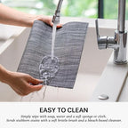 LEXMORE PVC Woven Placemats 4 PCS Wipeable Indoor/Outdoor Table Mats Washable Vinyl Place Mats for Dining Table, Set of 4-Dark Gray