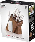 Cangshan L1 Series 7-Piece Cleaver Knife Block Set, Forged German Steel, White, 1027129