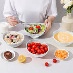 Wheat Straw Bowls Set of 4, Unbreakable Plastic Bowls Reusable, Microwave Safe Cereal Bowl for Camping, RV, Apartment, Party, Kitchen Bowl for Serving, Eating, Soup, Popcorn (26 OZ, White)