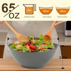 Homienly Wheat Straw Bowls, Large Salad Bowls Set of 6-60 OZ Serving Bowl for Kitchen, Camping, Party - Unbreakablke Microwave and Dishwasher Safe Big Cereal Bowl, Large Soup Bowl - Grey