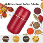 Electric Coffee Grinder for Beans, Spices, Herbs, Grains and Nuts, Stainless Steel Blades, 2.8 oz, Red