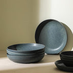 Stone Lain Elio 4-Piece Pasta Bowl Set Stoneware, Blue