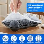 6 Chamber 2.34" 3D Death Star Ball Ice Cube Tray With Funnel,Large Round Ice Ball Molds Silicone Fun Shapes Whiskey Circle Ice Tray,For Chilling Whiskey,Cocktails,Bourbon,Brandy and Beverages