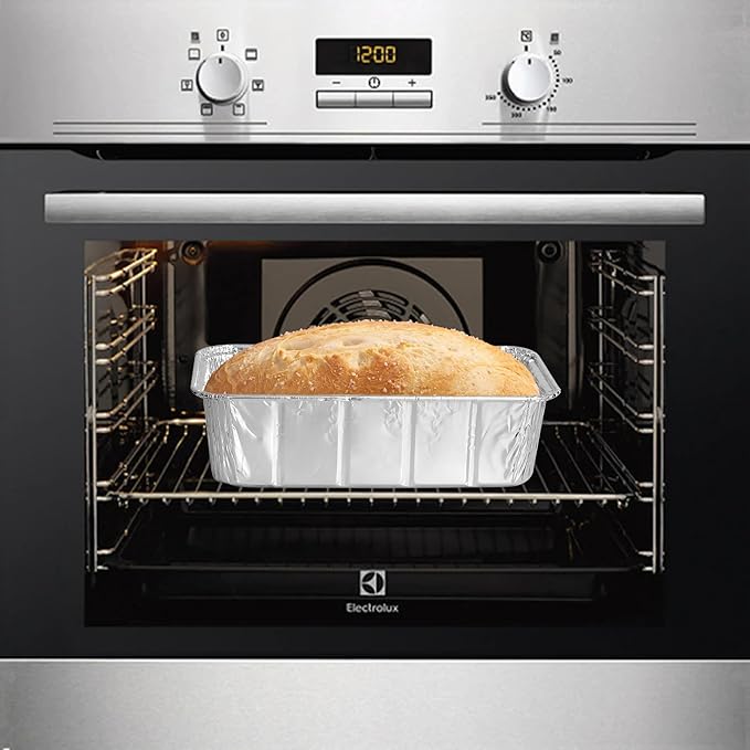 PARTY BARGAINS 3 Lb Aluminum Loaf Pan - 20 Pack, Heavy Duty Disposable Pans for Baking, Lasagna, Meatloaf & Food Serving (Max 240°C)