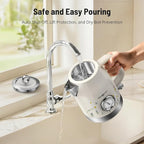 Retro Electric Kettle, PARIS RHÔNE 1.7L Hot Tea Kettle with Thermometer, 1500W Fast Heating, Cordless Design, LED Indicator, Auto Shut-Off & Boil Dry Protection